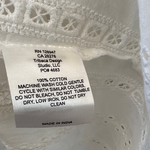 Nili Lotan Chantal White Eyelet Oversized Blouse SZ S - Picture 6 of 8